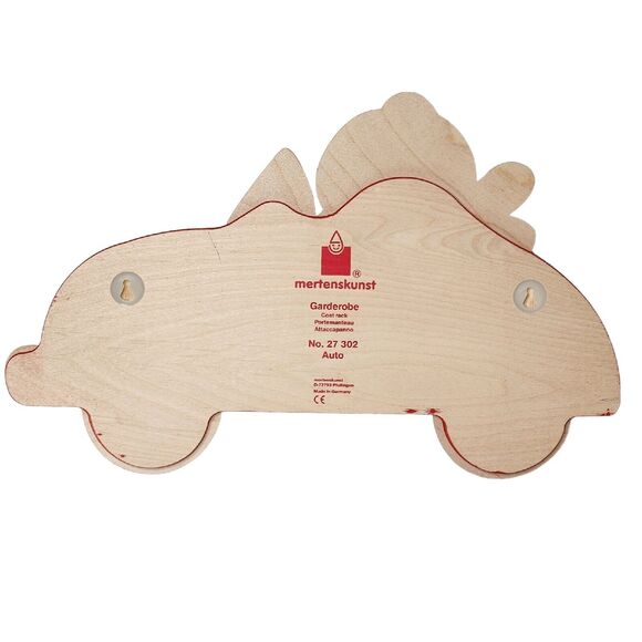 Mertens Kunst Germany Wood Child's Coat Rack Wall Hanging Bear Driving Car - Picture 3 of 8